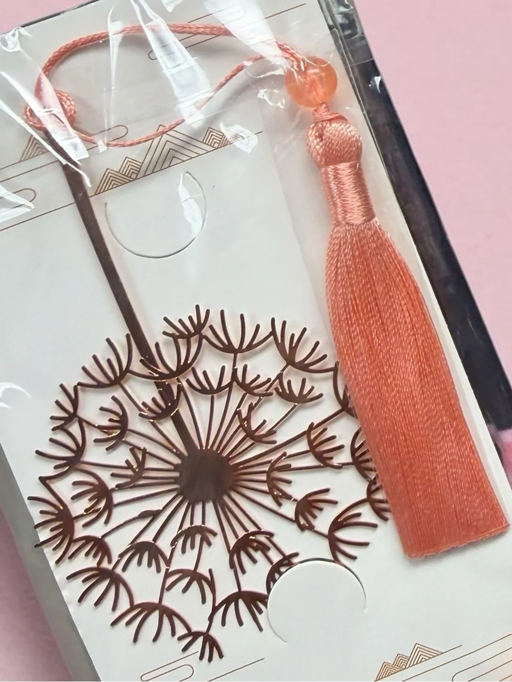 Rose gold Metal bookmark bundle tassel dandelion flower teacher librarian readin